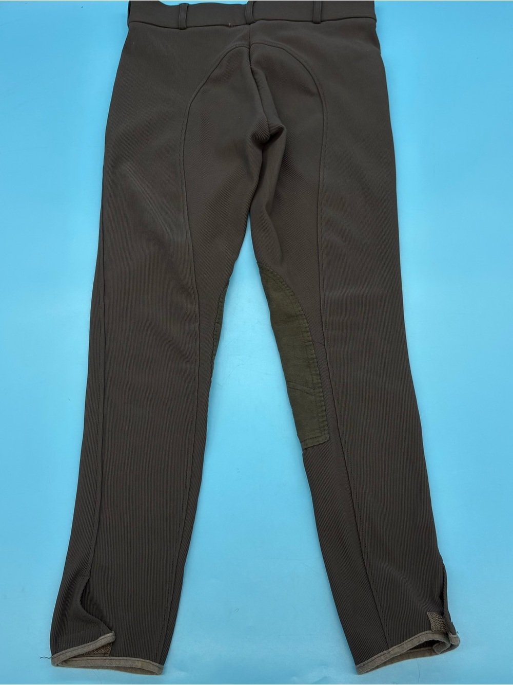 TuffRider Ladies Ribb Knee Patch Breeches, Brown Size 28 - Picture 2 of 10
